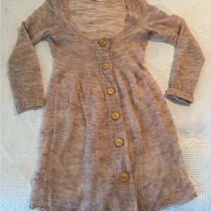 Anthropologie Tan Button-Front Cardigan